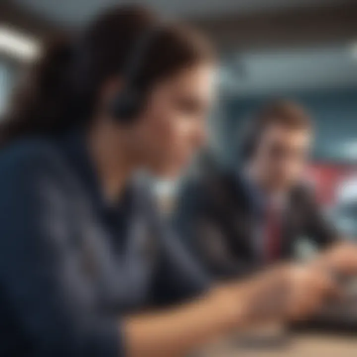 Illustration of a customer service agent assisting a client