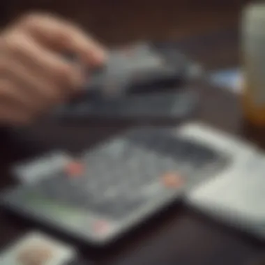 Evaluating Financial Health A person analyzing their financial situation with a calculator