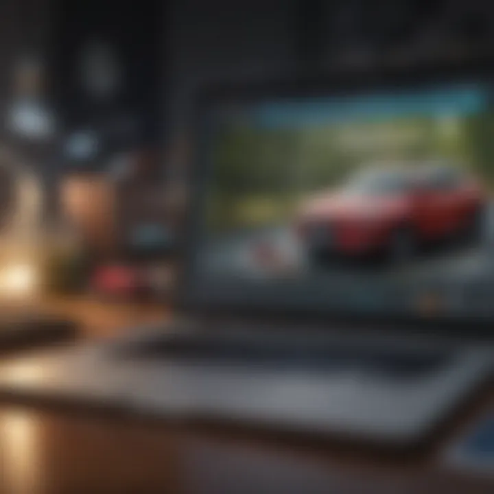 Exploring Car Insurance Policies A laptop displaying various car insurance policy options