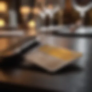 Credit Card at Fine Dining Close-up of a credit card resting on a fine dining table