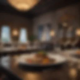 Elegant dining setting showcasing a variety of gourmet dishes