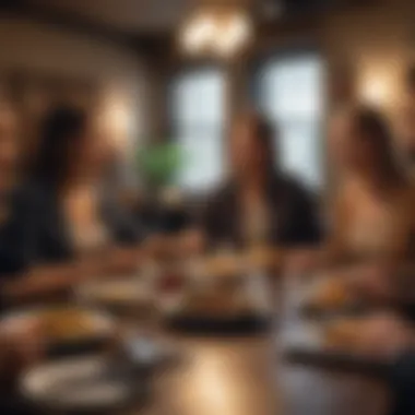 A group of friends enjoying a meal with credit cards in hand