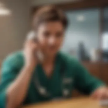 An individual engaged in a conversation with a healthcare representative over the phone.