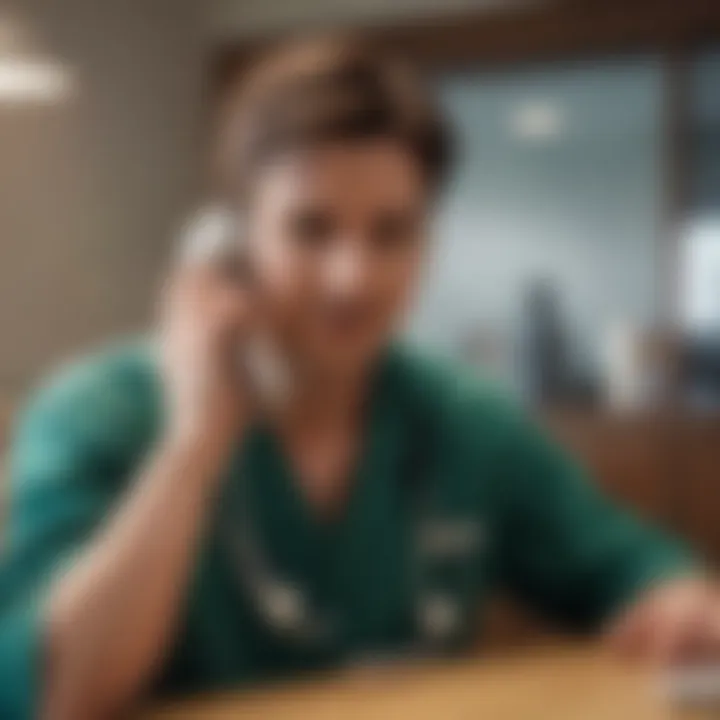 An individual engaged in a conversation with a healthcare representative over the phone.