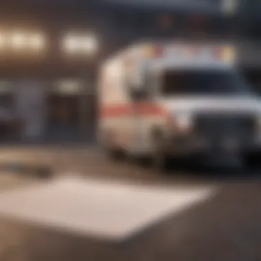 Individual reviewing insurance policy details for ambulance coverage.