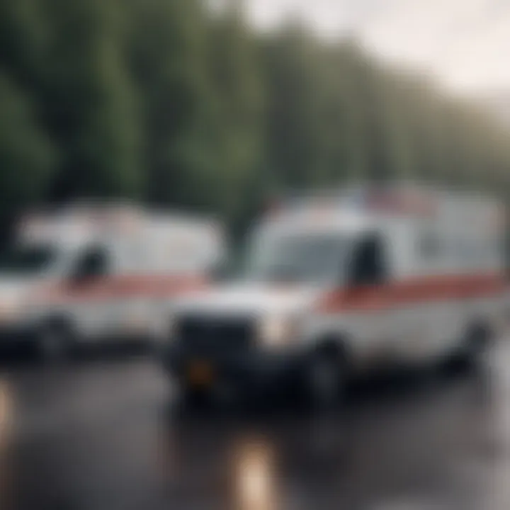 Visual comparison of regional ambulance service pricing.