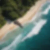 Aerial view of a Hawaiian beach with crystal clear water