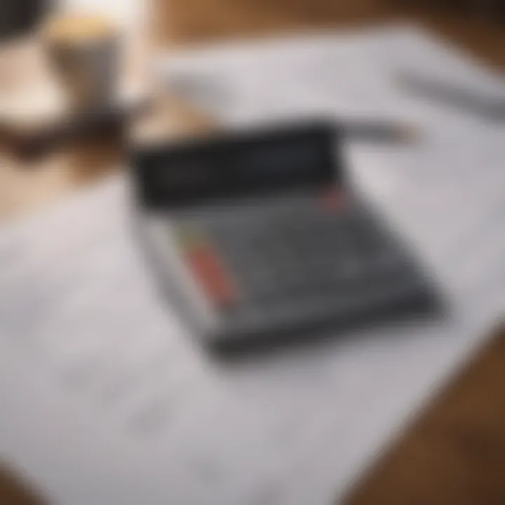 Calculator and paperwork symbolizing loan calculations