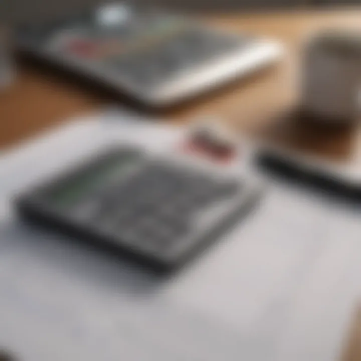 A calculator and financial documents representing loan calculations