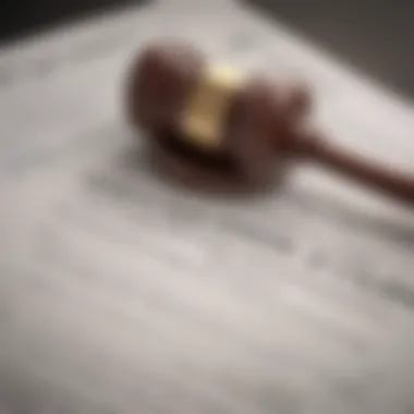 Legal Aspects of Insurance Claim Time Limits A conceptual image showing a gavel and insurance documents, representing legal implications of claim time limits.