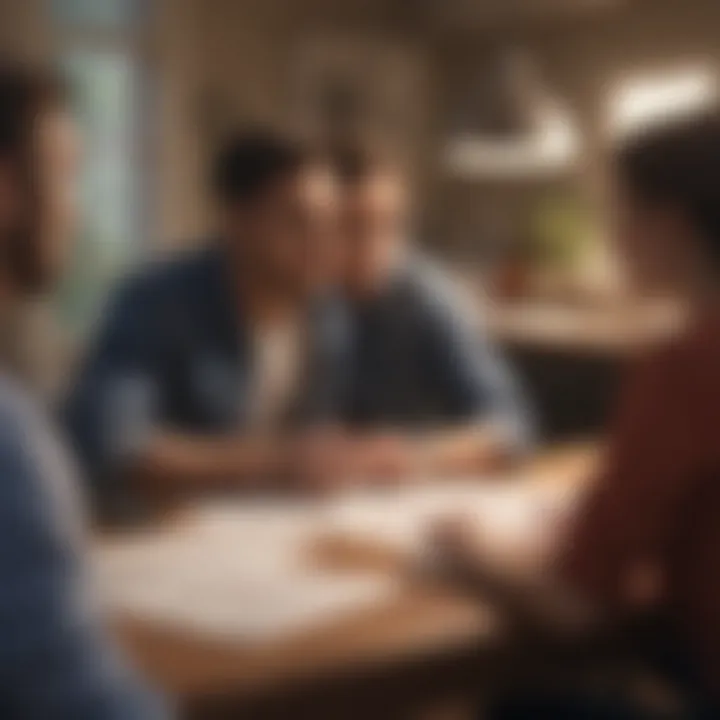 Couple discussing insurance policies