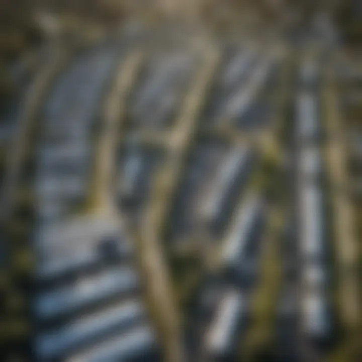 Aerial view of a mobile home park in Florida showcasing different homes and landscaping.