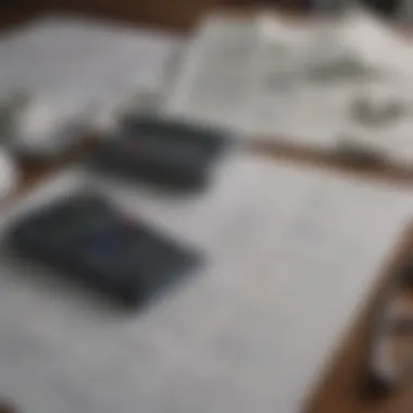 Blueprints and a calculator on a table symbolizing land financing