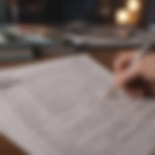 A thoughtful individual analyzing bank statements