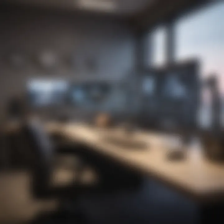 A modern office environment showcasing customer support technology