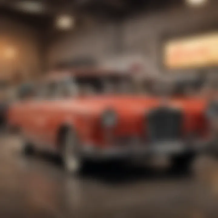 Market trends graph illustrating fluctuations in vintage car values