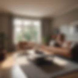 A serene living room showcasing a recent renovation financed through home equity.