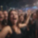 Vibrant concert scene with excited fans